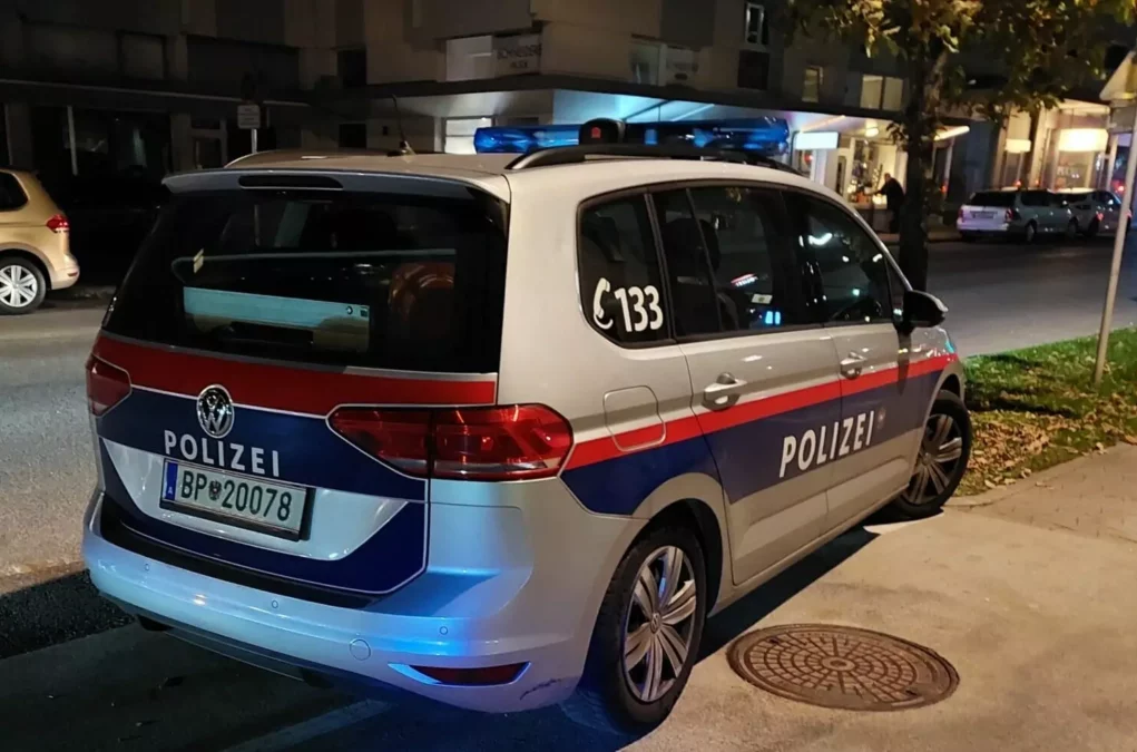 Symbolfoto zu einem Beitrag von 5min.at: Eine K&auml;rntner Polizeistreife bei Nacht