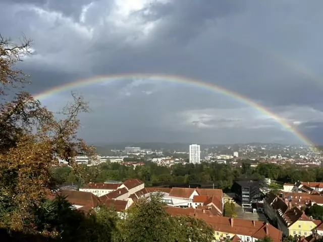 Symbolfoto zu einem Beitrag von 5min.at: Regenbogen über Graz