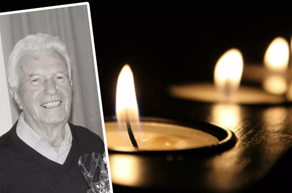 Foto in Beitrag von 5min.at: Zu sehen ist der Altbürgermeister von Wernberg in schwarz-weiß, dahinter Kerzen.