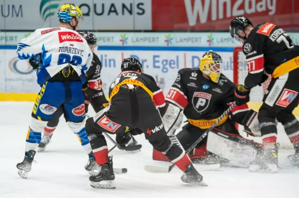 Bild auf 5min.at zeigt den VSV bei einem Spiel gegen die Pioneers.