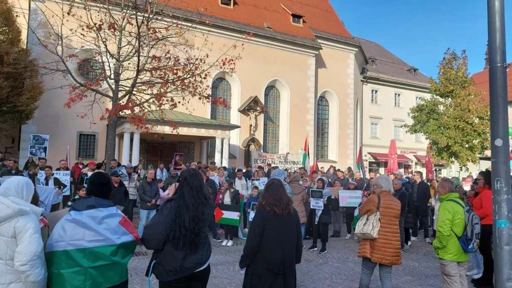 Ein Bild auf 5min.at zeigt Teilnehmende der Palästina-Demo in Klagenfurt.