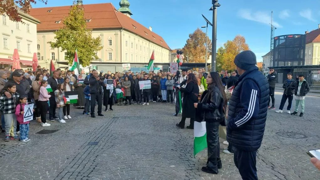 Ein Bild auf 5min.at zeigt Teilnehmende der Palästina-Demo in Klagenfurt.