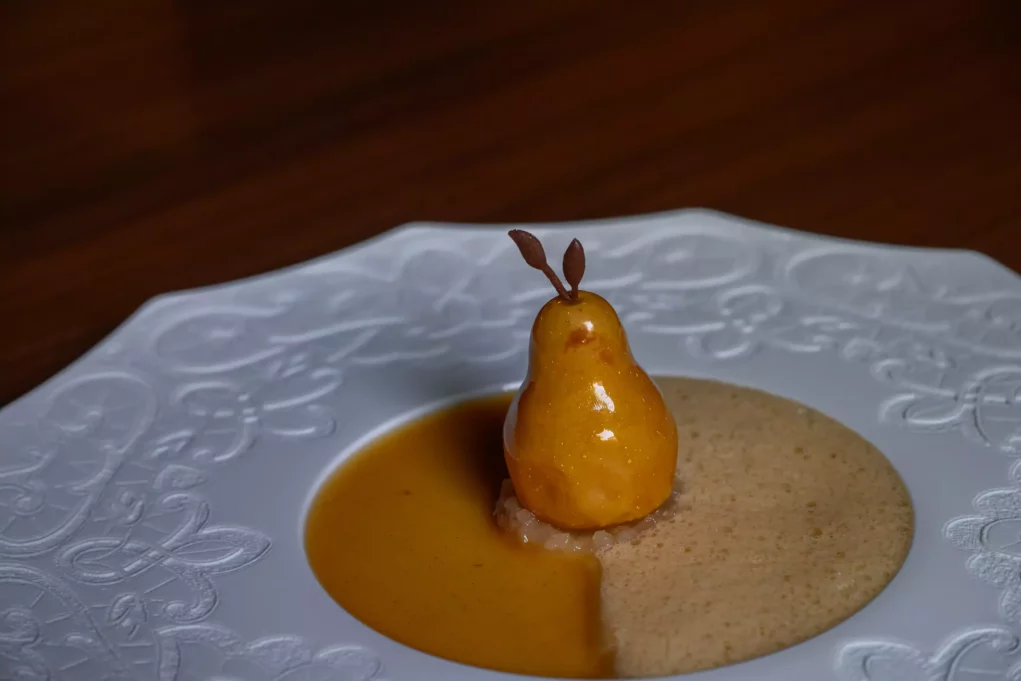 Foto auf 5min.at zeigt das Gericht "Goldene Birn" eines Grazer Gourmet-Restaurants.