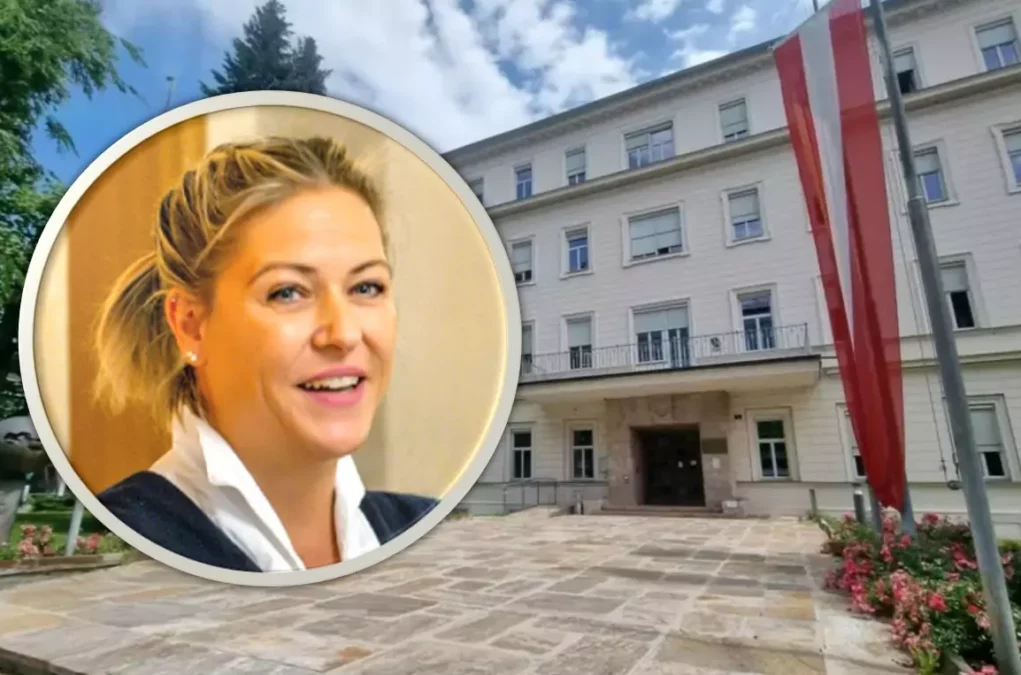 Eine Bildmontage auf 5min.at zeigt Ulrike Micheler-Eisner, die neue Obfrau der Zentralpersonalvertretung, und das Geb&auml;ude der Landesregierung in Klagenfurt.