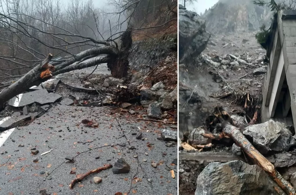 Ein Bild auf 5min.at zeigt die massiven Schäden am Plöckenpass.