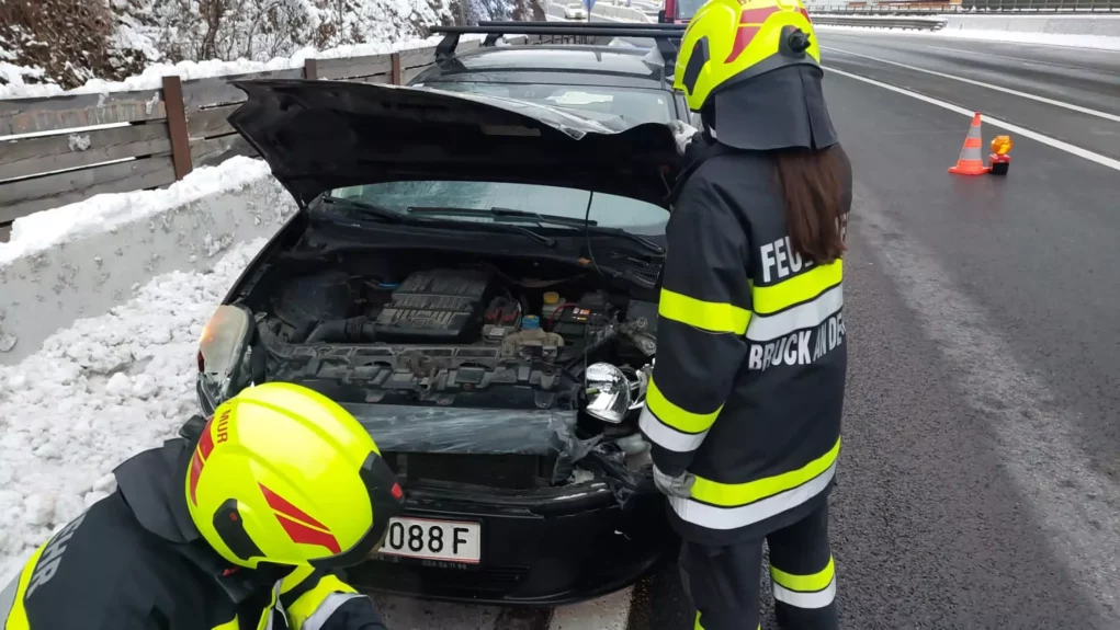 Bild auf 5min.at zeigt die Florianis der FF Bruck-Stadt bei einem Einsatz.