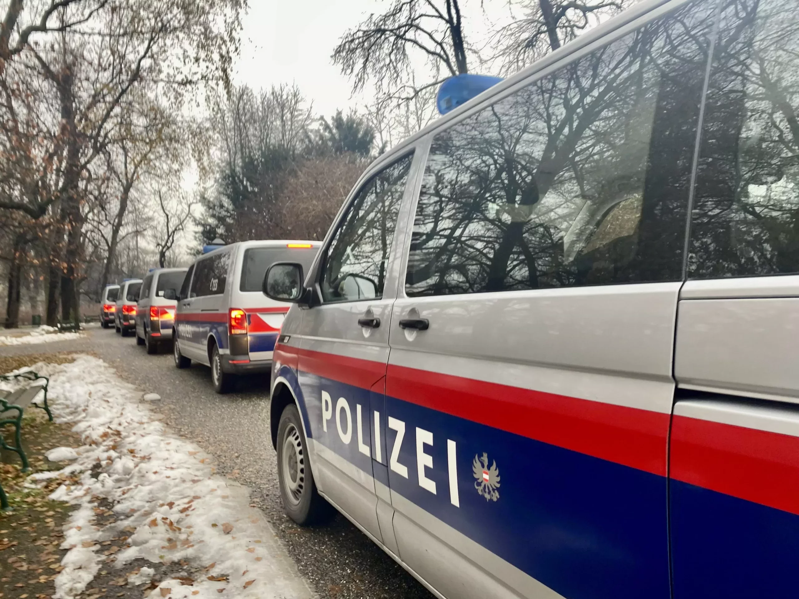 Bild auf 5min.at zeigt mehrere Polizeiautos.