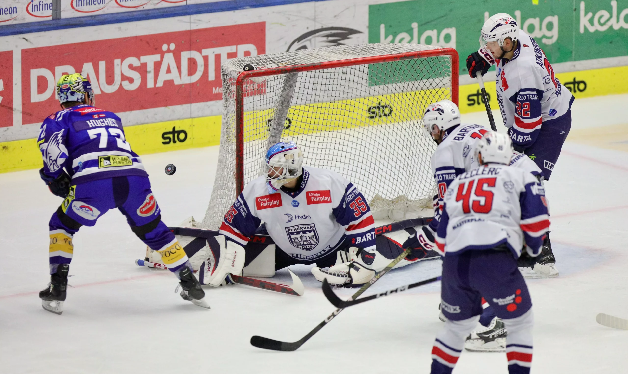 Ein Bild auf 5min.at zeigt ein VSV-Match gegen Hydro Fehervar AV19.