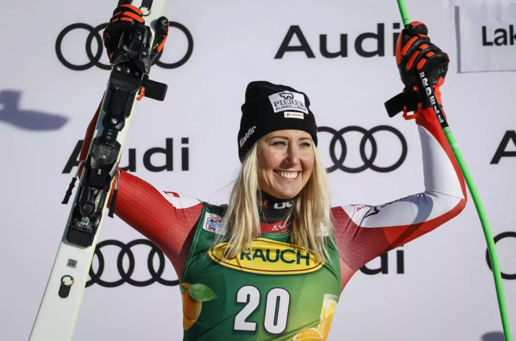 Bild auf 5min.at zeigt die Skirennfahrerin Conny H&uuml;tter.