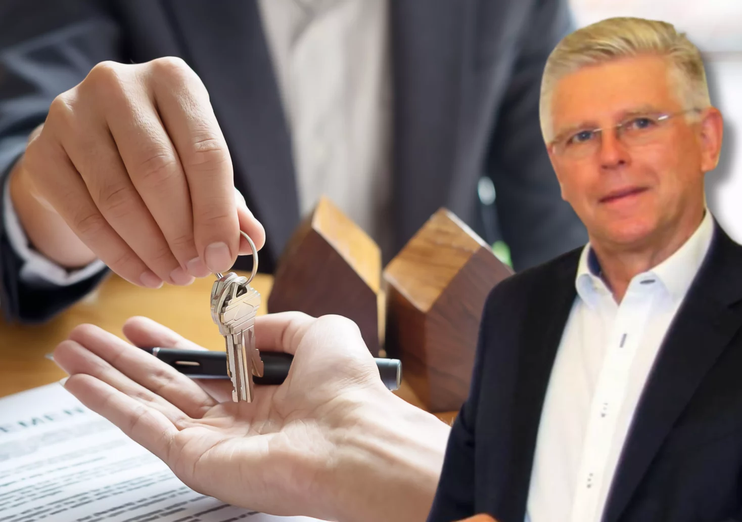 Eine Bildmontage auf 5min.at zeigt eine Schlüsselübergabe und Vizebürgermeister Alois Dolinar.