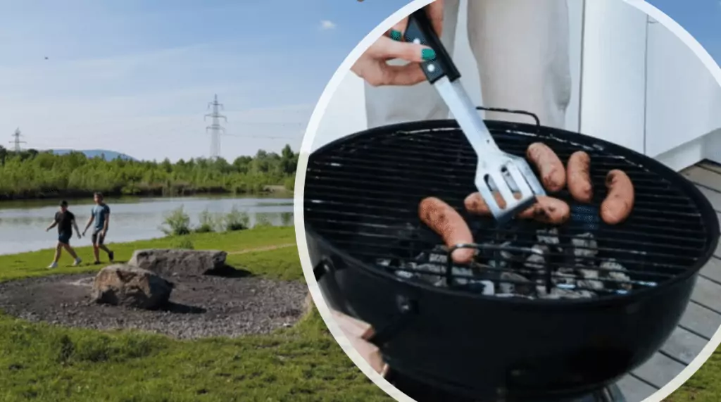 Foto auf 5min.at zeigt eine Bildmontage der Auswiesen in Graz und einem Griller.