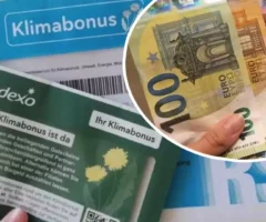 Foto in Beitrag von 5min.at: Zu sehen ist eine Fotomontage von Bargeld und dem Klimabonus-Brief.