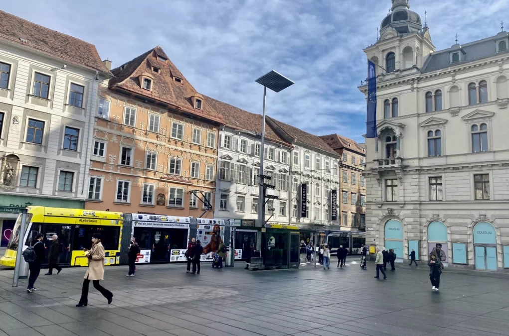 Bild auf 5min.at zeigt den Grazer Hauptplatz.