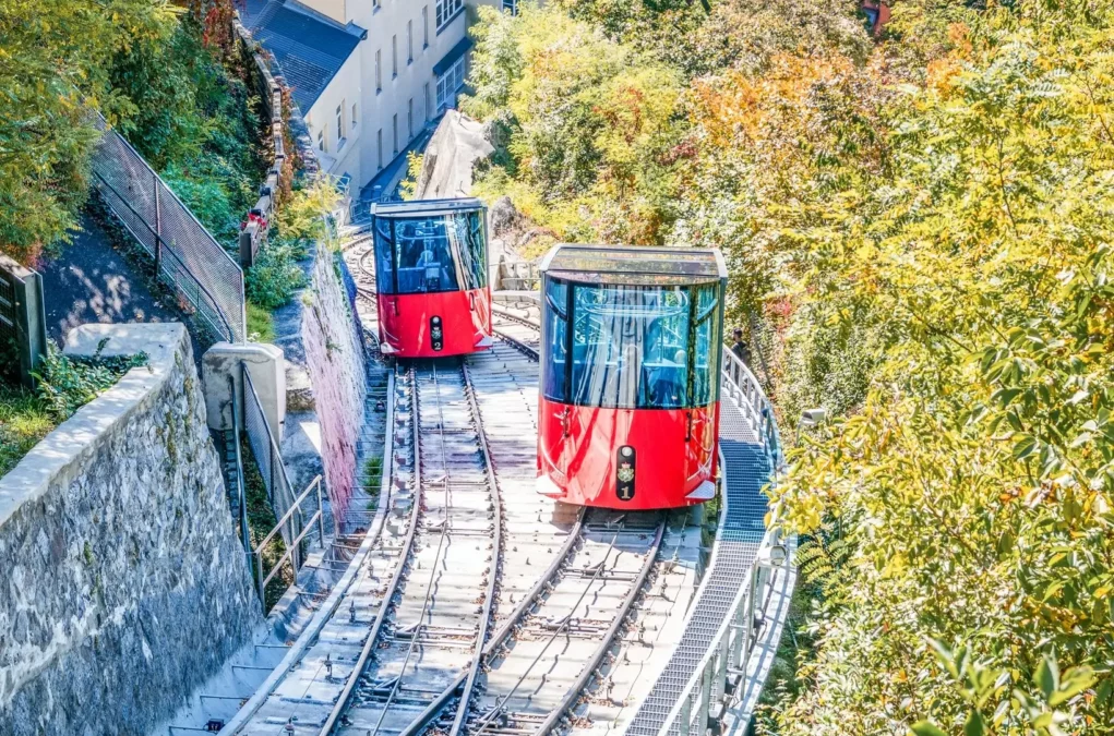 Bild auf 5min.at zeigt die Grazer Schlo&szlig;bergbahn.