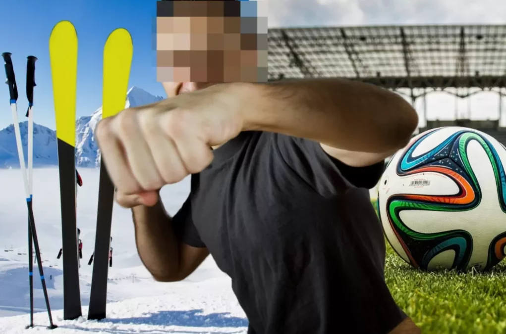 Rivalisierende Fu&szlig;ballfans pr&uuml;gelten mit Skiern aufeinander ein