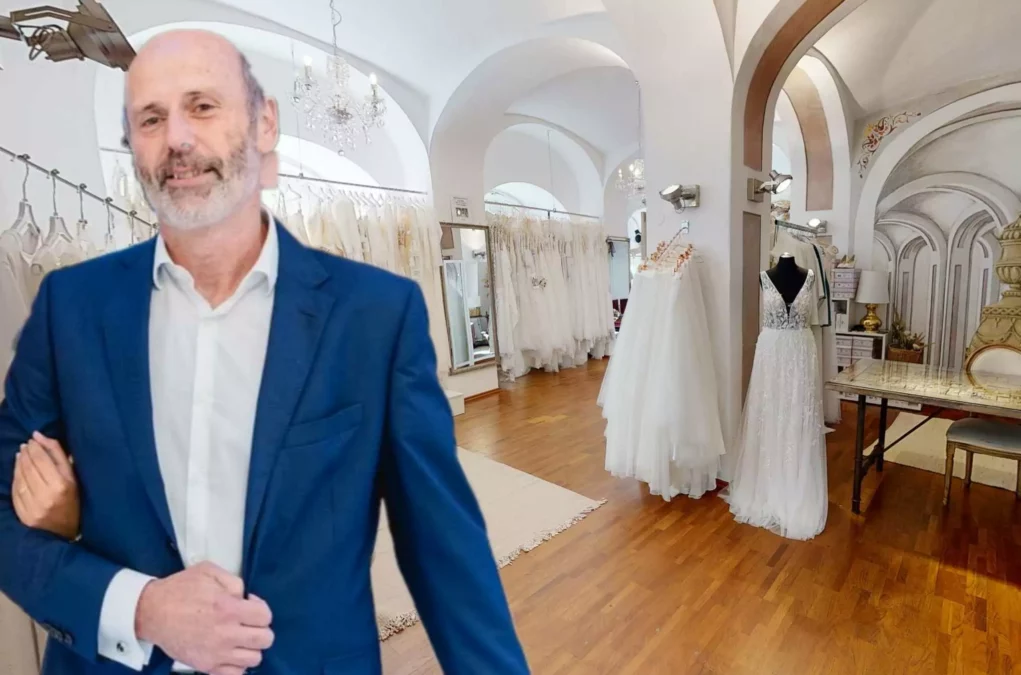 Foto in Beitrag von 5min.at: Zu sehen ist Klaus Gulle, Betreiber eines Villacher Brautmoden-Geschäfts.