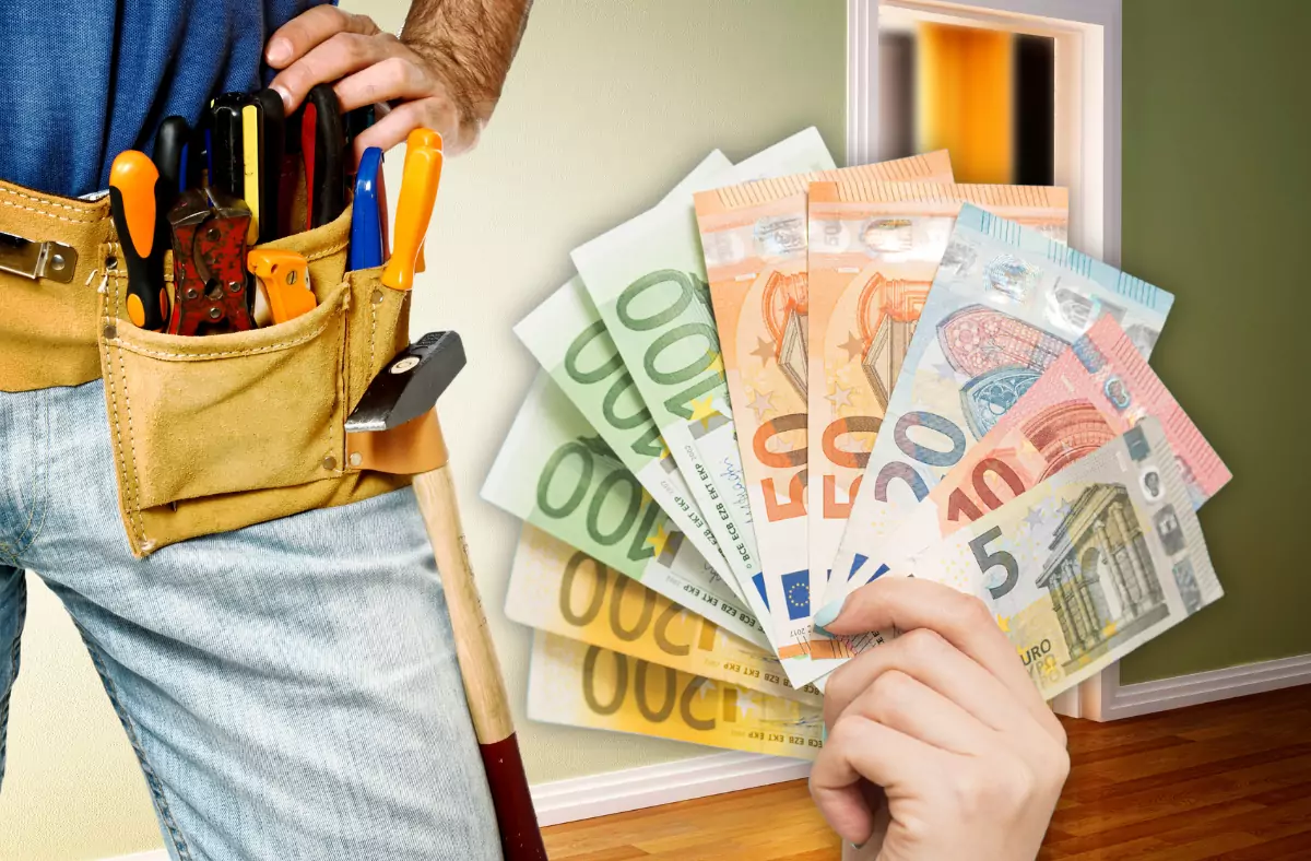 Bild auf 5min.at zeigt einen Handwerker und Geldscheine.