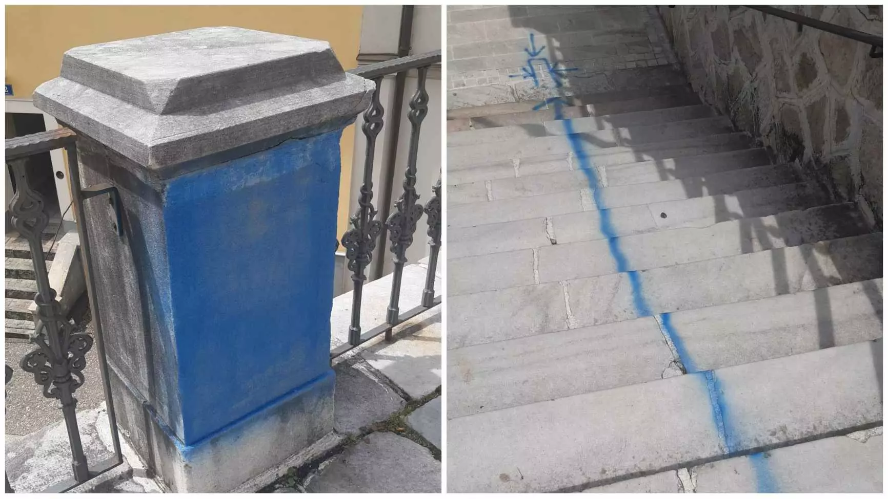 Foto in Beitrag von 5min.at: Zu sehen ist der Vandalismus-Akt in einer Fotomontage.