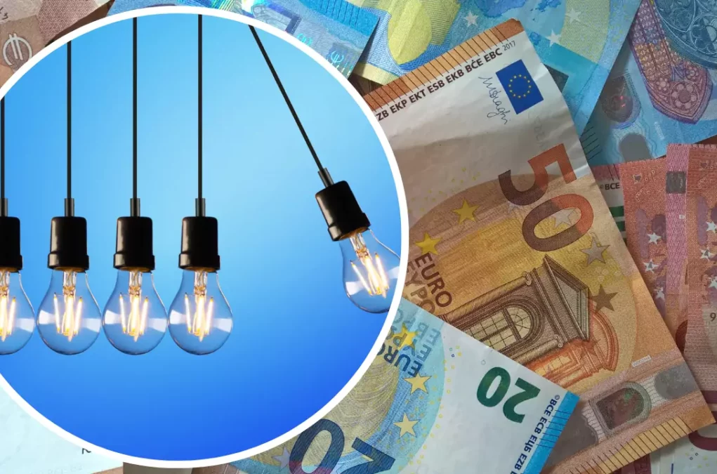 Bild auf 5min.at zeigt eine Bildmontage, auf der mehrere Euro-Scheine und ein paar Gl&uuml;hbirnen zu sehen sind.