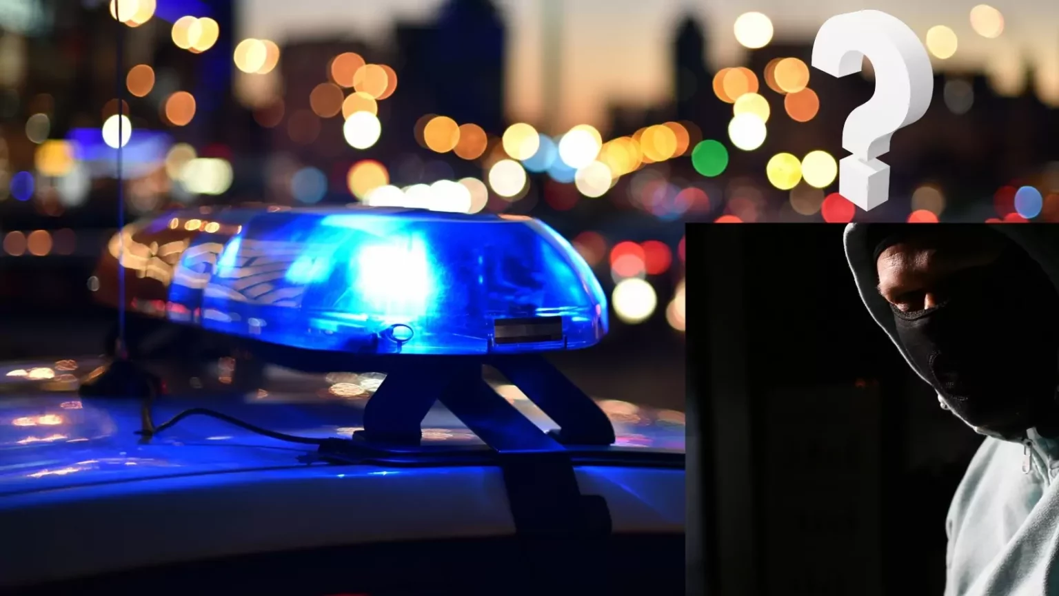Das Bild auf 5min zeigt ein Polizeiauto und ein Täterbild (unbekannt)