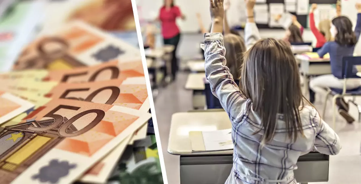 Symbolfoto auf 5min.at zeigt eine Schulklasse und Geld.