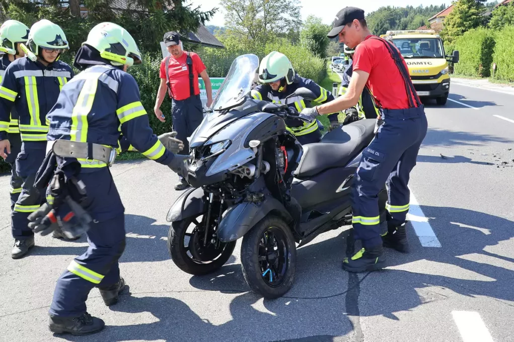 Foto auf 5min.at zeigt einen Motorradunfall