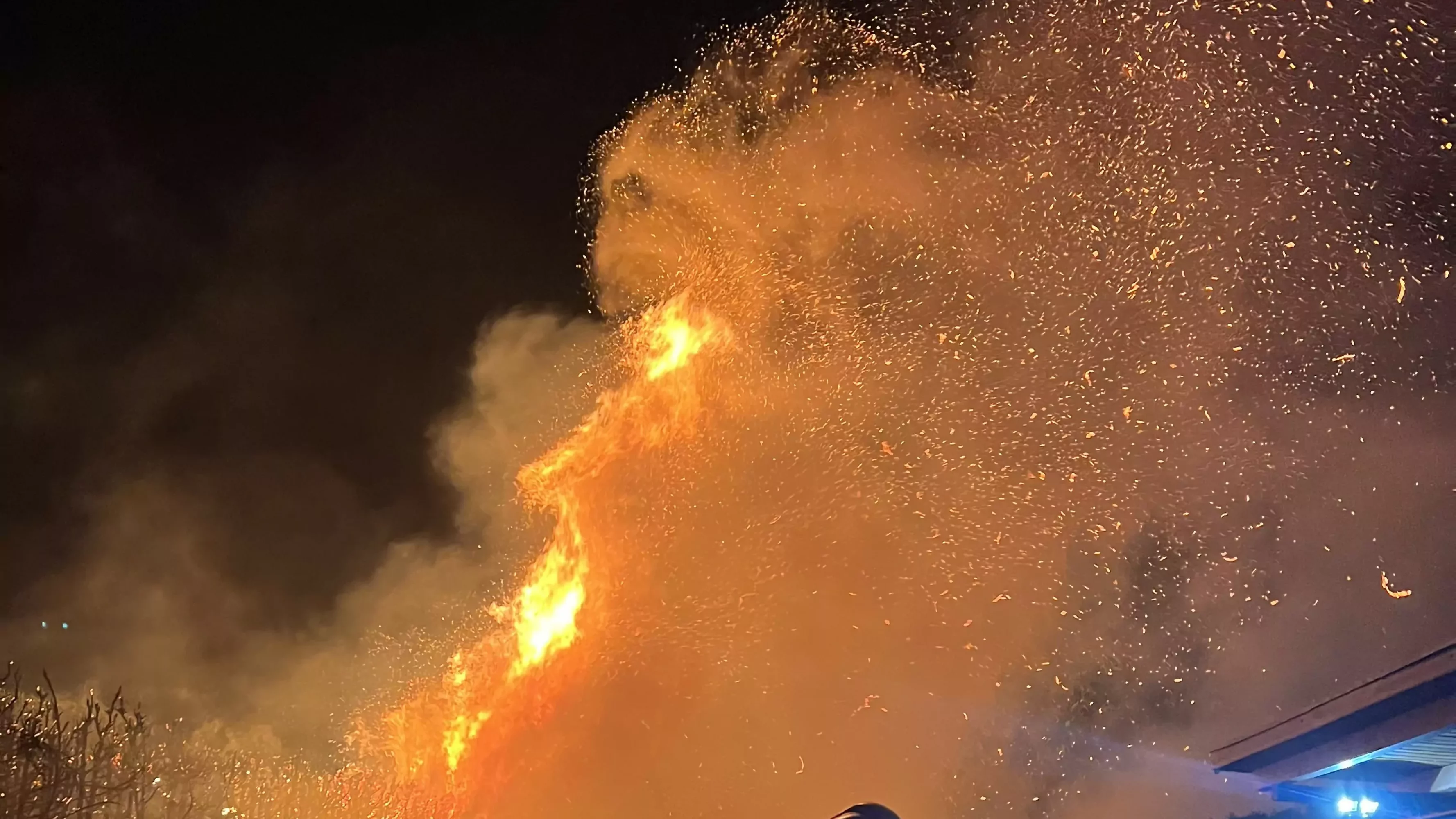 Das Bild auf 5min.at zeigt einen Heckenbrand.