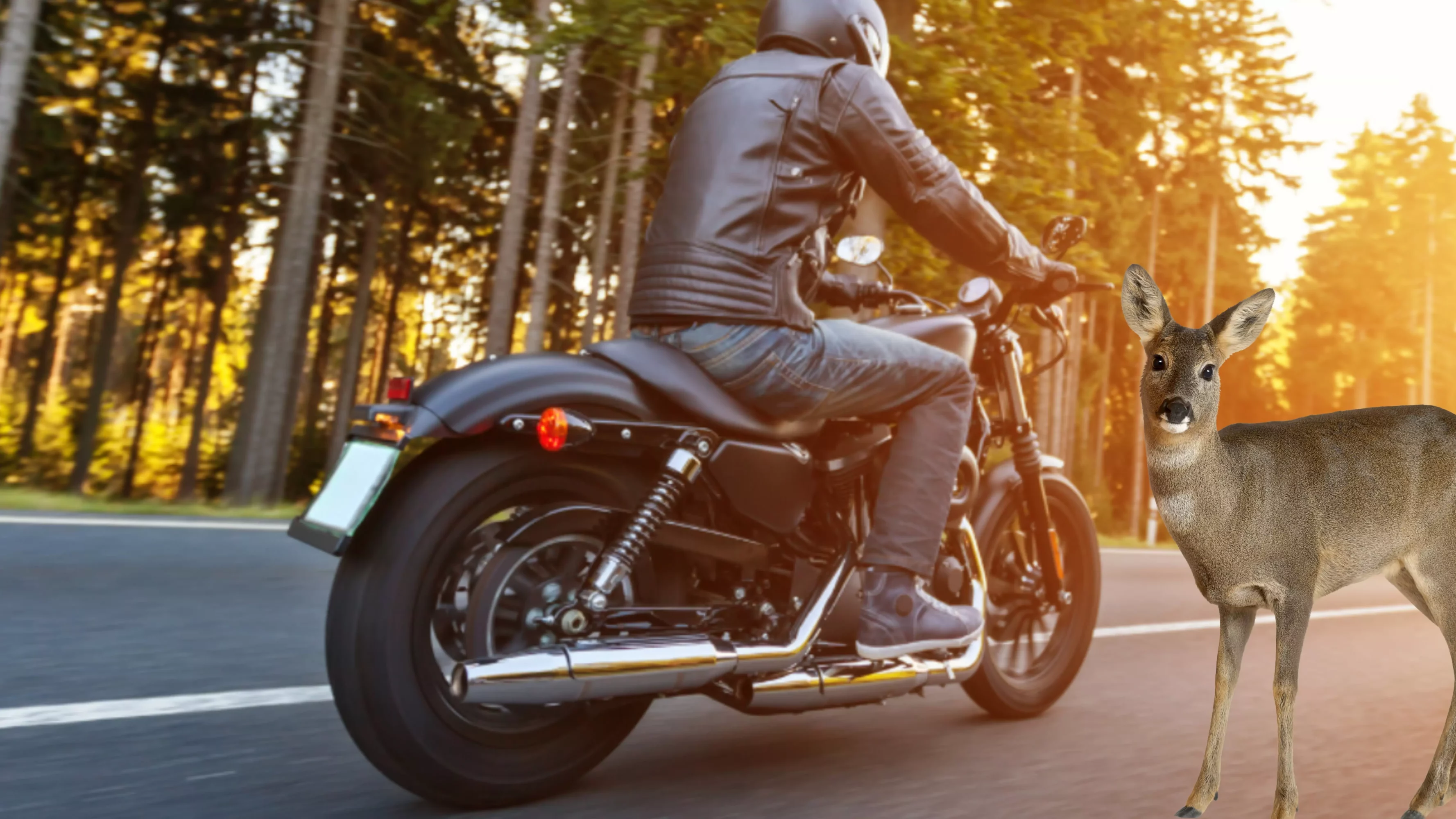 Kollision mit Reh: Motorradfahrer (55) schwer verletzt