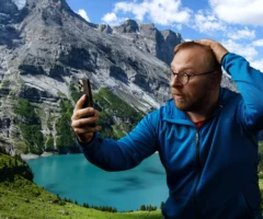 Das Bild auf 5min.at zeigt einen schockierten Mann in der Schweiz.