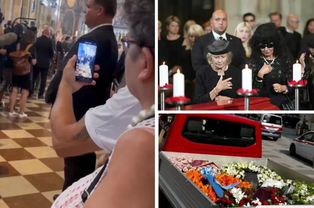 Bild auf 5min.at zeigt Ausschnitte von Lugners Begr&auml;bnis.