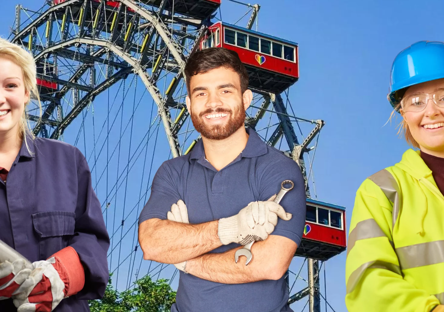 Das Bild auf 5min.at zeigt Lehrlinge vorm Prater.