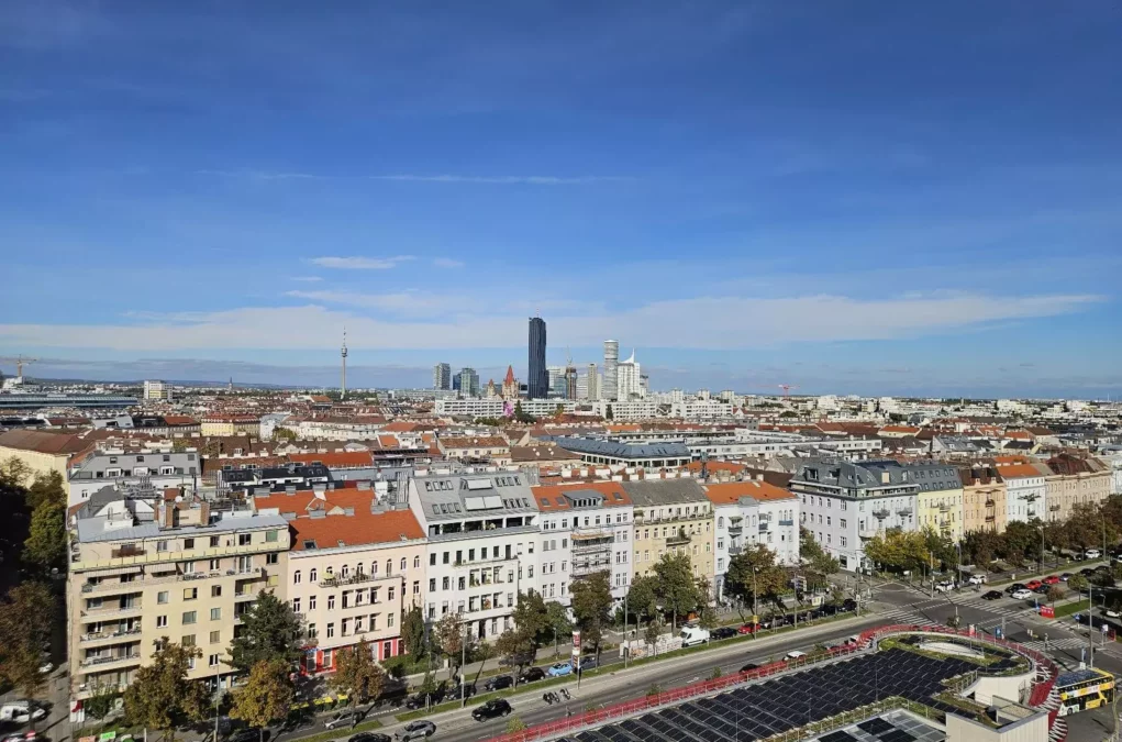 Ein Bild auf 5min.at zeigt den Ausblick über Wien.