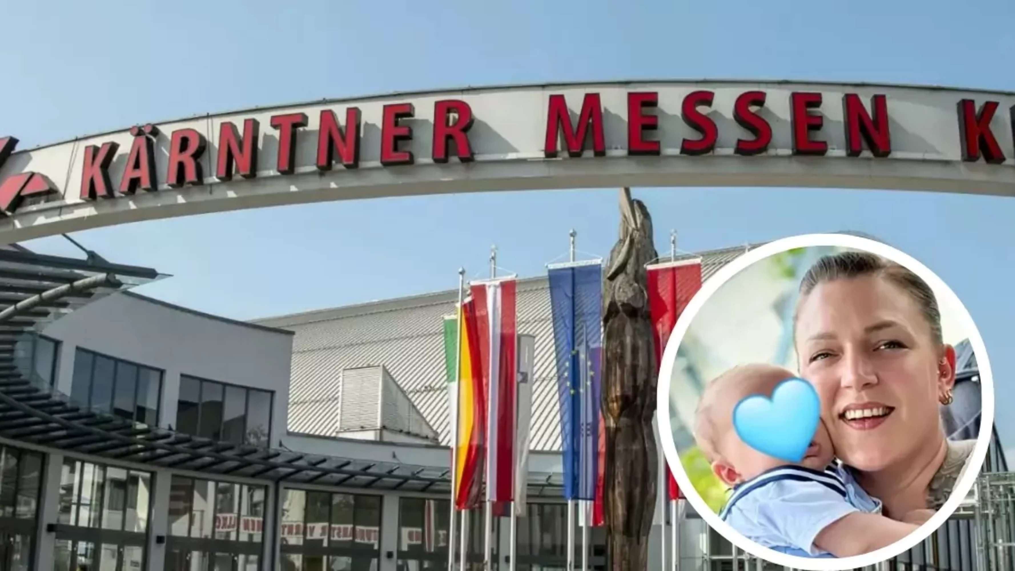 Das Bild auf 5min.at zeigt die Messe in Klagenfurt und Baby Leonidas. Er benötigt dringend eine Stammzellenspende.