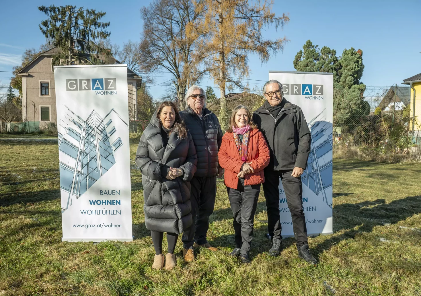 B&uuml;rgermeisterin Elke Kahr lud zum Start f&uuml;r 20 Wohnungen, die besonders f&uuml;r Alleinerziehende und &auml;ltere Menschen gut geeignet sind
