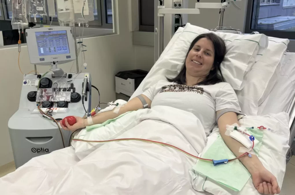 Foto auf 5min.at zeigt eine Steirerin, die Stammzellen spendete