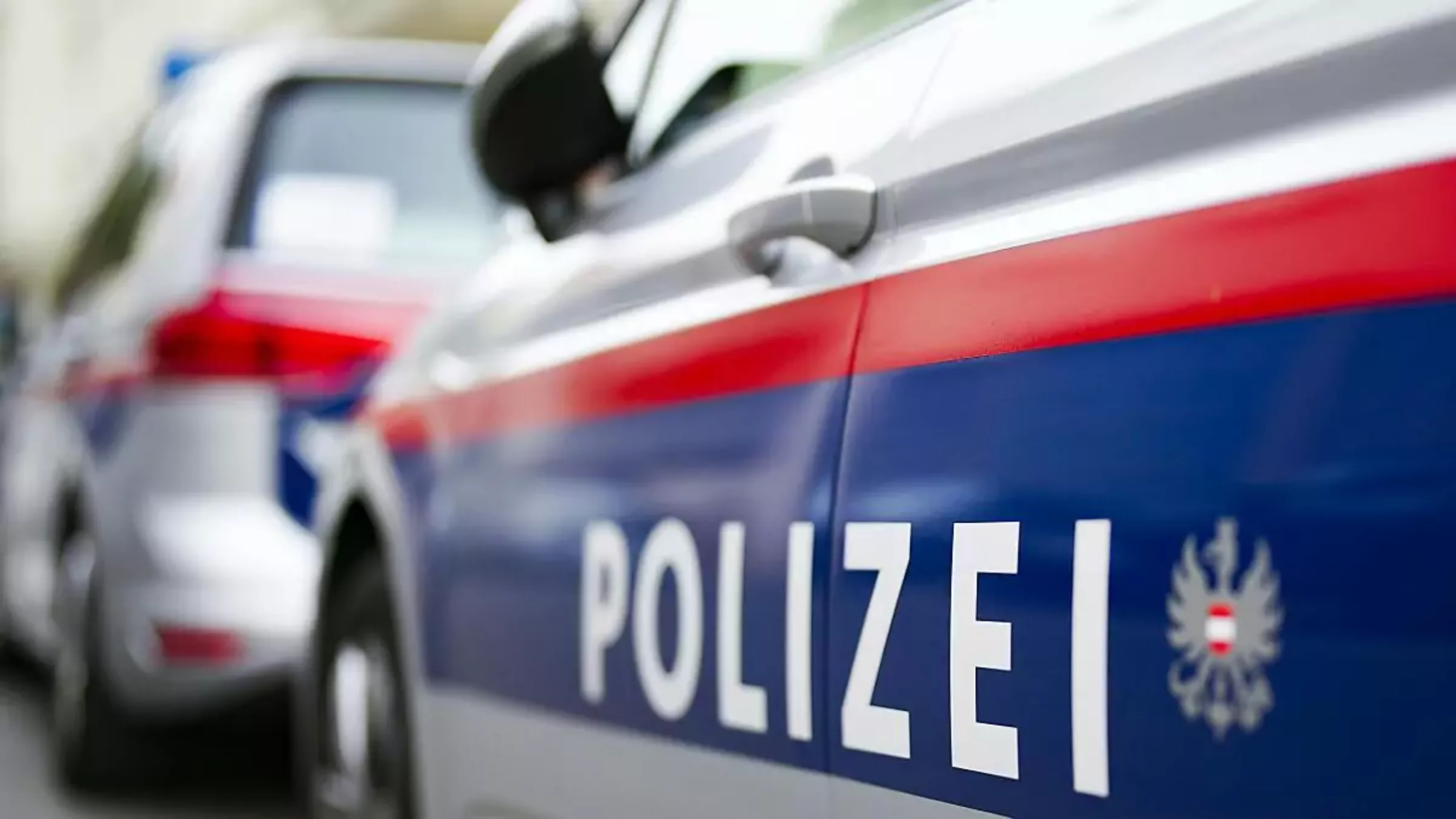 Ein Bild auf 5min.at zeigt eine Nahaufnahme von einem Polizeiauto.