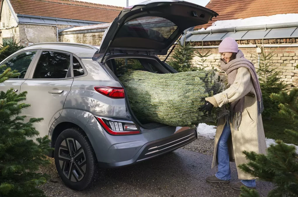 Bild auf 5min.at zeigt eine Frau mit einem Christbaum