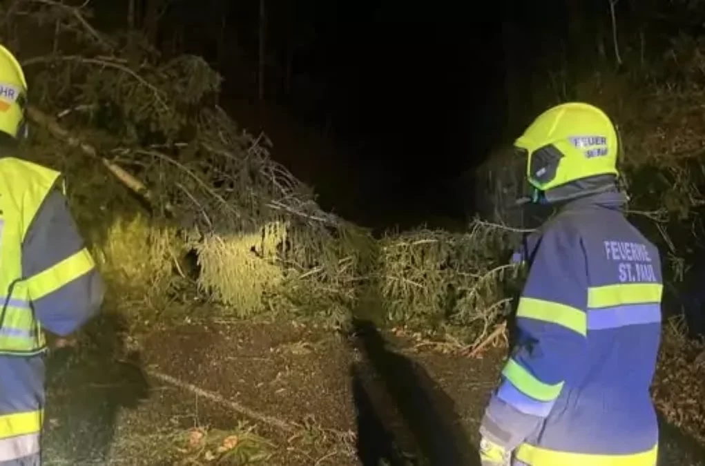 Ein Bild auf 5min.at zeigt den Einsatz der Freiwilligen Feuerwehr St. Paul im Lavanttal.
