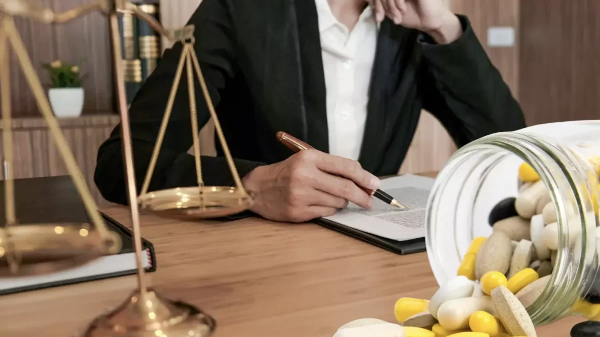 Symbolfoto auf 5min.at zeigt einen Anwalt und Drogen