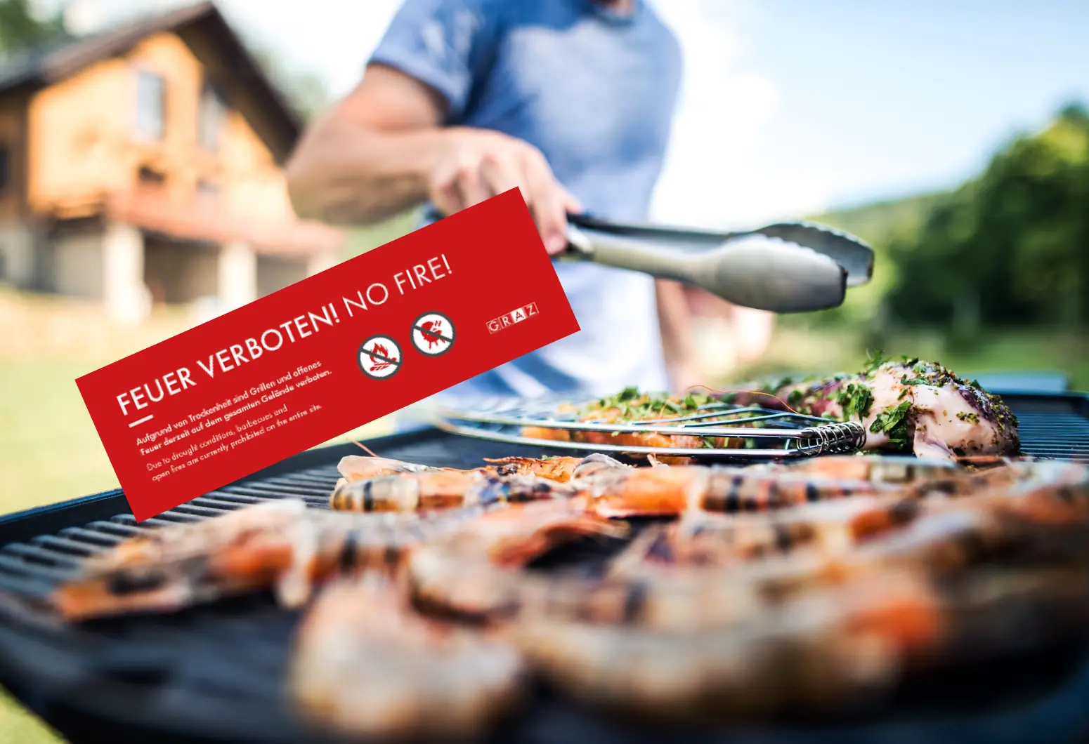 Bild auf 5min.at zeigt Grillverbot in Graz