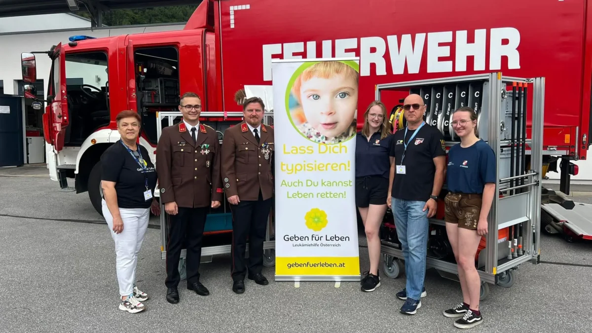 Bild auf 5min.at zeigt Geben für Leben bei der FF Anger.