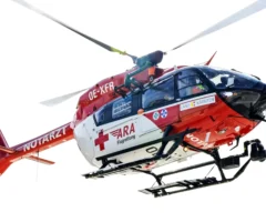 Das Bild auf 5min.at zeigt einen Notarzthubschrauber.