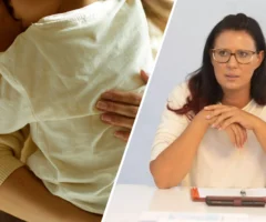 Eine Bildmontage auf 5min.at zeigt ein Kind, dass im Arm gehalten wird und Landesr&auml;tin Sara Schaar.