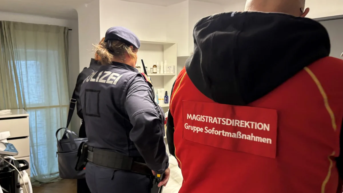Bild auf 5min.at zeigt wie Gruppe Sofortmaßnahmen deckt sechste illegale Beauty-Klinik auf