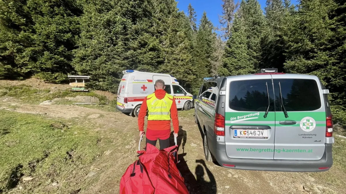 Ein Bild auf 5min.at zeigt den Einsatz der Bergrettung Klagenfurt auf der Saualpe.