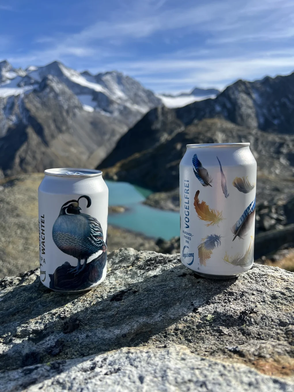 Das Bild auf 5min.at zeigt die Biere Schopfwachtel und Vogelfrei.