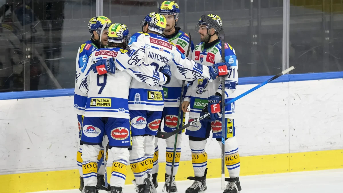 Das Bild auf 5min.at zeigt ein Eishockeyspiel vom VSV gegen HCB Südtirol Alperia.
