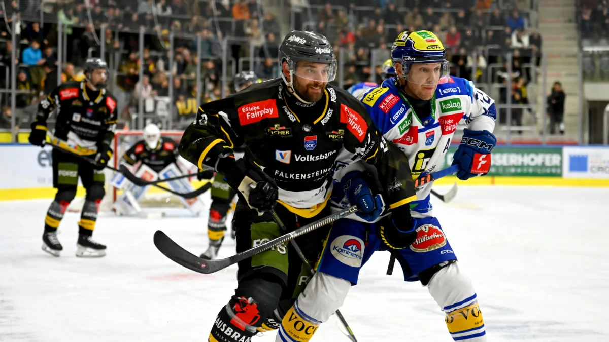 Das Bild auf 5min.at zeigt ein Eishockeyspiel: VSV gegen HC Pustertal.