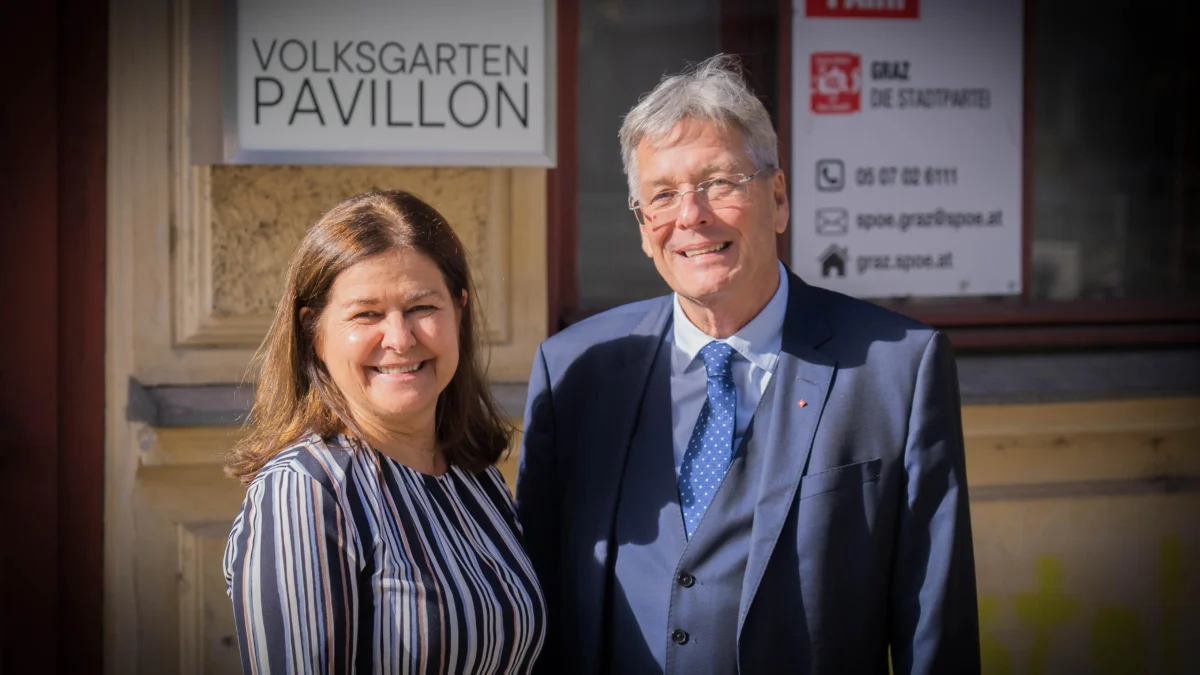 Auf dem Foto von www.5min.at sieht man Doris Kampus und Peter Kaiser von der SPÖ in Graz.