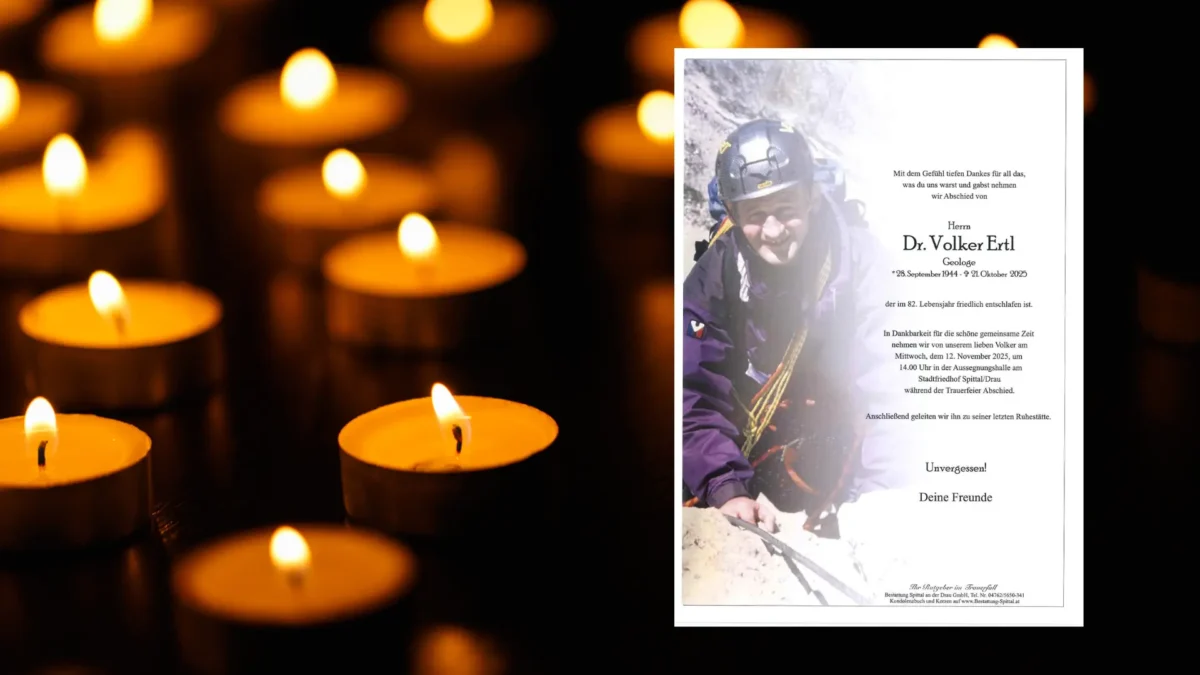 Das Bild auf 5min.at zeigt Kerzen und die Parte von Volker Ertl.